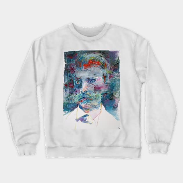 FRIEDRICH NIETZSCHE oil portrait Crewneck Sweatshirt by lautir